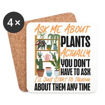 Plant Lover Gardening Ask Me About - Untersetzer (4er-Set) - Weiß - Vorne