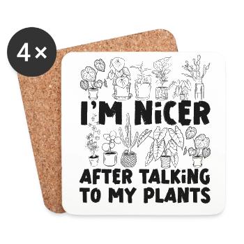 Plant Lover Gardening I'm Nicer - Untersetzer (4er-Set) - Weiß - Vorne
