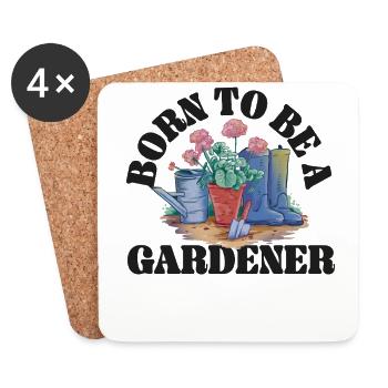 Plant Lover Gardening Born To Be A - Coasters (set of 4) - white - Front