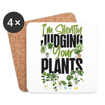 Plant Lover Gardening I'm Silently - Untersetzer (4er-Set) - Weiß - Vorne