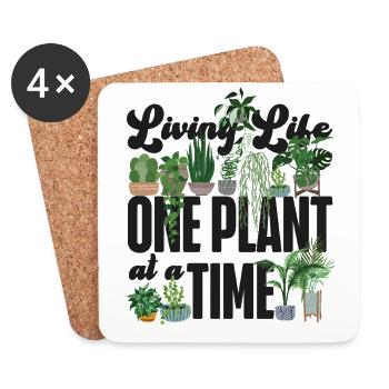Plant Lover Gardening Living Life - Coasters (set of 4) - white - Front