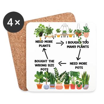 Plant Lover Gardening Need More - Untersetzer (4er-Set) - Weiß - Vorne