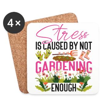 Plant Lover Gardening Stress Is - Untersetzer (4er-Set) - Weiß - Vorne