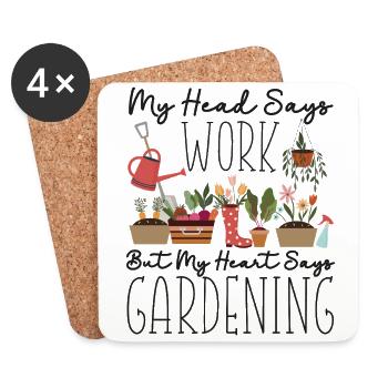 Plant Lover Gardening My Head Says - Untersetzer (4er-Set) - Weiß - Vorne