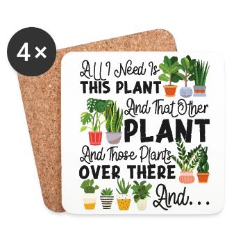 Plant Lover Gardening All I Need - Untersetzer (4er-Set) - Weiß - Vorne