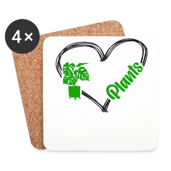 Plant Lover Gardening Heart - Untersetzer (4er-Set) - Weiß - Vorne