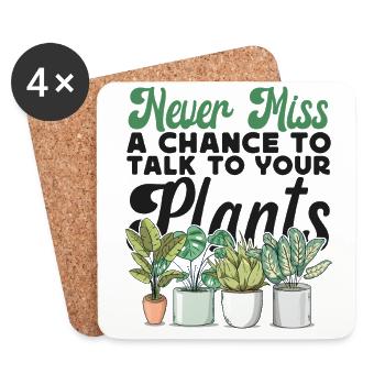 Plant Lover Gardening Never Miss A - Untersetzer (4er-Set) - Weiß - Vorne