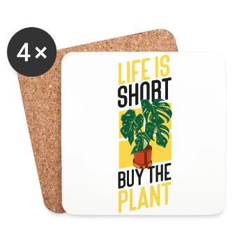 Plant Lover Gardening Monstera - Untersetzer (4er-Set) - Weiß - Vorne