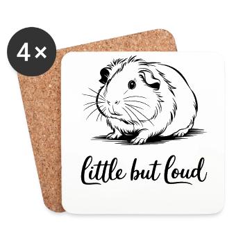 Petit cochon d’Inde, grande voix - Dessous de verre (lot de 4) - blanc - Devant