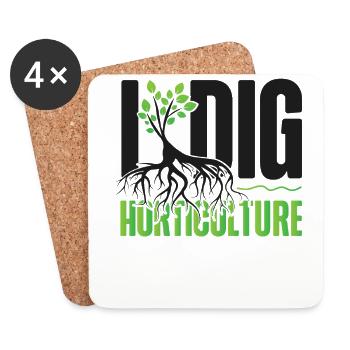 Plant Lover Gardening Pun I Dig - Untersetzer (4er-Set) - Weiß - Vorne
