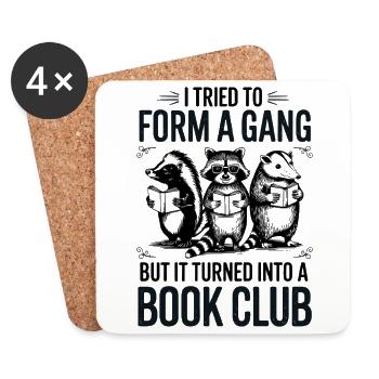 Bookish Gang Funny Book Club Saying - Coasters (set of 4) - white - Front