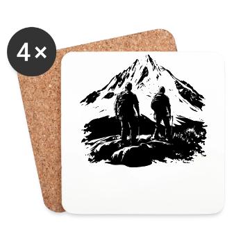 Gipfelsteigen: Bergsteigen in den Alpen - Outdoor - Untersetzer (4er-Set) - Weiß - Vorne