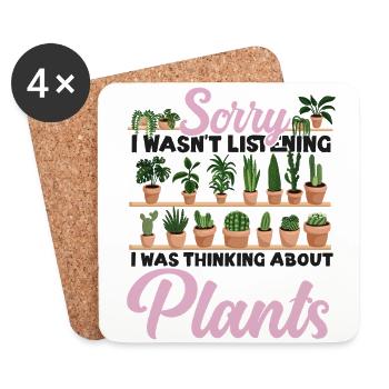 Amateur de plantes jardinage Désolé je - Dessous de verre (lot de 4) - blanc - Devant