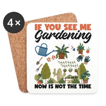 Amateur de plantes jardinant si vous voyez - Dessous de verre (lot de 4) - blanc - Devant