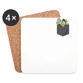 Plant Lover Gardening Pocket - Coasters (set of 4) - white - Front
