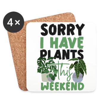 Amateur de plantes jardinage désolé j’ai - Dessous de verre (lot de 4) - blanc - Devant