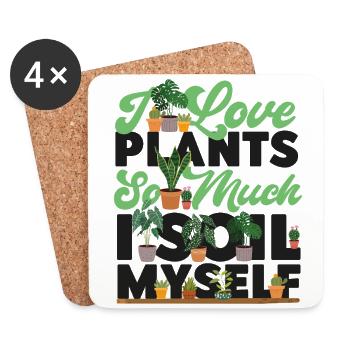 Plant Lover Gardening Pun I Love - Untersetzer (4er-Set) - Weiß - Vorne