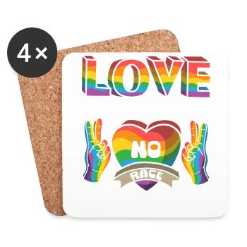 Amour, Déclaration pour l’Amour, l’Égalité et - Dessous de verre (lot de 4) - blanc - Devant