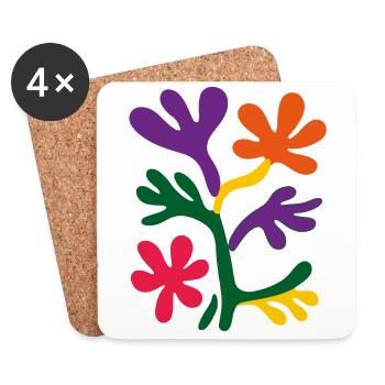 Matisse Inspires: Abstract Floral Pattern - Coasters (set of 4) - white - Front
