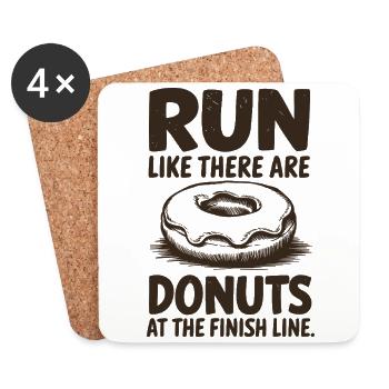 Run like a marathon runner, donuts at the finish - Coasters (set of 4) - white - Front