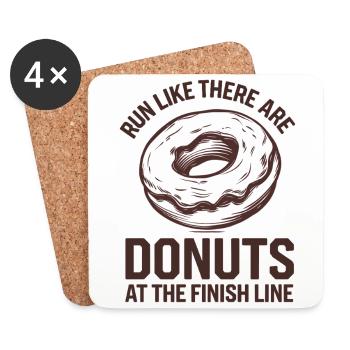 Lauf Als Wartet Ein Donut Auf Dich Am Ziel - Untersetzer (4er-Set) - Weiß - Vorne