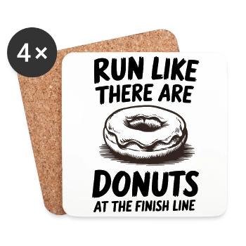 Laufe, Als Wären Donuts Am Ziel Für Marathonläufer - Untersetzer (4er-Set) - Weiß - Vorne
