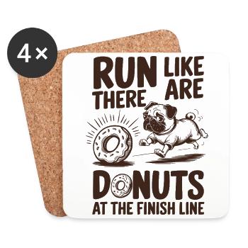 Run like donuts are at their destination - Coasters (set of 4) - white - Front