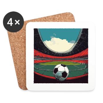 Stadium footballfor teams and clubs - Coasters (set of 4) - white - Front