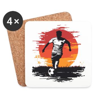 Silhouette de footballeur - Sunset Design - Dessous de verre (lot de 4) - blanc - Devant