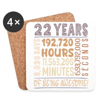 22 years old! Birthday Gift 22nd Birthday - Coasters (set of 4) - white - Front