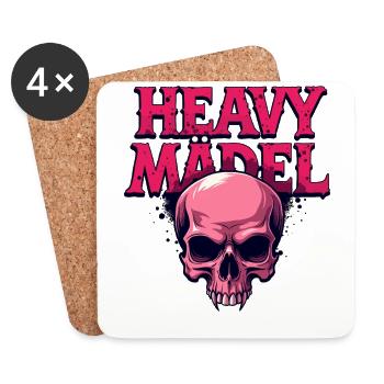 Biker Rocker, Heavy Rock, Punk, Hard Girl Metal - Untersetzer (4er-Set) - Weiß - Vorne