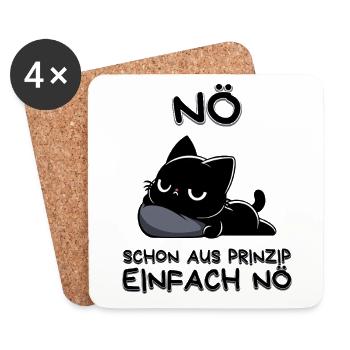 Nö – Schon aus Prinzip einfach nö - Untersetzer (4er-Set) - Weiß - Vorne