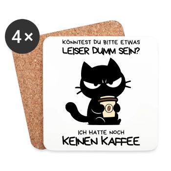 Kaffee. Jetzt. Sofort. – Grumpy Style mit Koffein - Untersetzer (4er-Set) - Weiß - Vorne