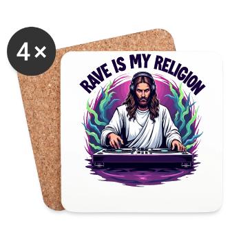 Rave Techno House Party EDM Festival Goa Electro - Coasters (set of 4) - white - Front