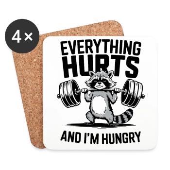 Fitness Gym Sport Weightlifting - Everything Hurts - Coasters (set of 4) - white - Front