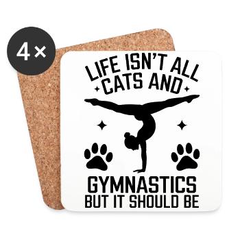 Gymnastique Dire Chats Drôle Gymnastique Cadeau - Dessous de verre (lot de 4) - blanc - Devant