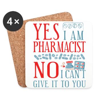 Technicien en pharmacie - Dessous de verre (lot de 4) - blanc - Devant