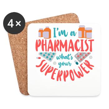 Pharmacy Tech Technician - Coasters (set of 4) - white - Front