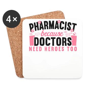 Pharmacy Tech Technician - Coasters (set of 4) - white - Front