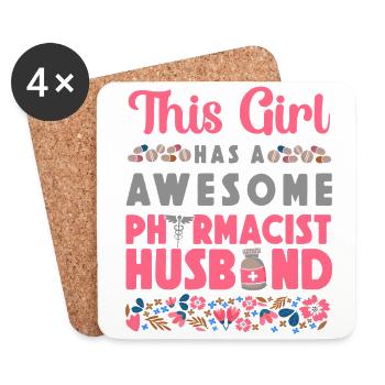 Pharmacy Tech Technician - Coasters (set of 4) - white - Front