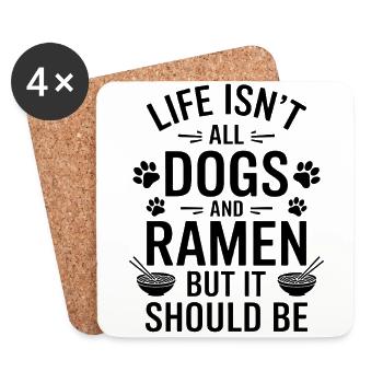 Ramen Dogs Anime Funny Kawaii Ramen Gift - Coasters (set of 4) - white - Front