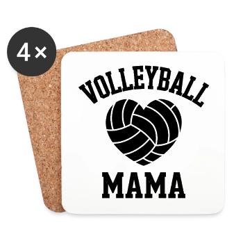 volley-ball dire drôle de cadeau de volley-ball - Dessous de verre (lot de 4) - blanc - Devant
