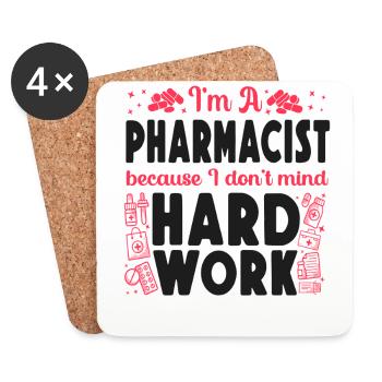 Pharmacy Tech Technician - Untersetzer (4er-Set) - Weiß - Vorne