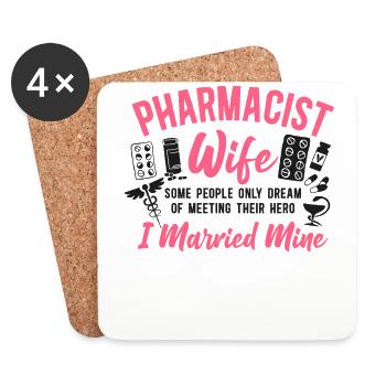 Pharmacy Tech Technician - Untersetzer (4er-Set) - Weiß - Vorne