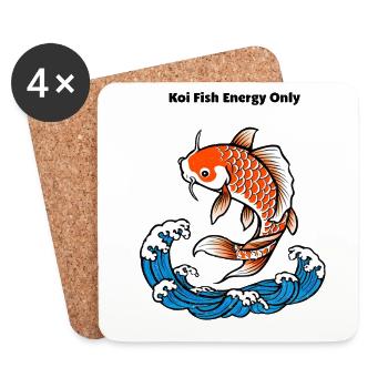 Koi Fish Saying - Coasters (set of 4) - white - Front