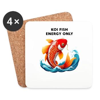Koi Fish Energy Only - Coasters (set of 4) - white - Front