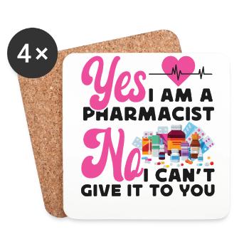 Technicien en pharmacie - Dessous de verre (lot de 4) - blanc - Devant