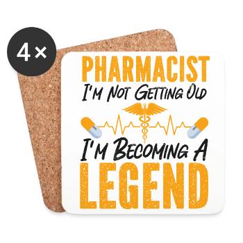 Pharmacy Tech Technician - Untersetzer (4er-Set) - Weiß - Vorne