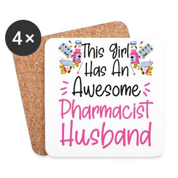 Pharmacy Tech Technician - Coasters (set of 4) - white - Front