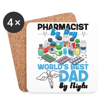 Pharmacy Tech Technician - Untersetzer (4er-Set) - Weiß - Vorne